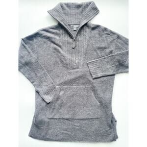 Barefoot Dreams Cozychic Lite Gray Quarter Zip Sweter Size XS
